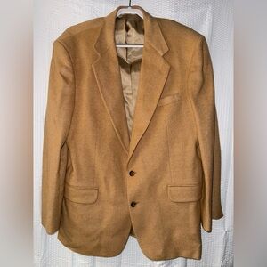 Hunt Valley Made In USA Men Suit Blazer 100% Camel Hair Size 44L